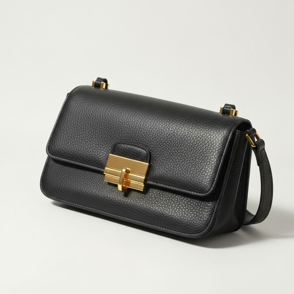 TOTEME T-Lock Textured-Leather Shoulder Bag